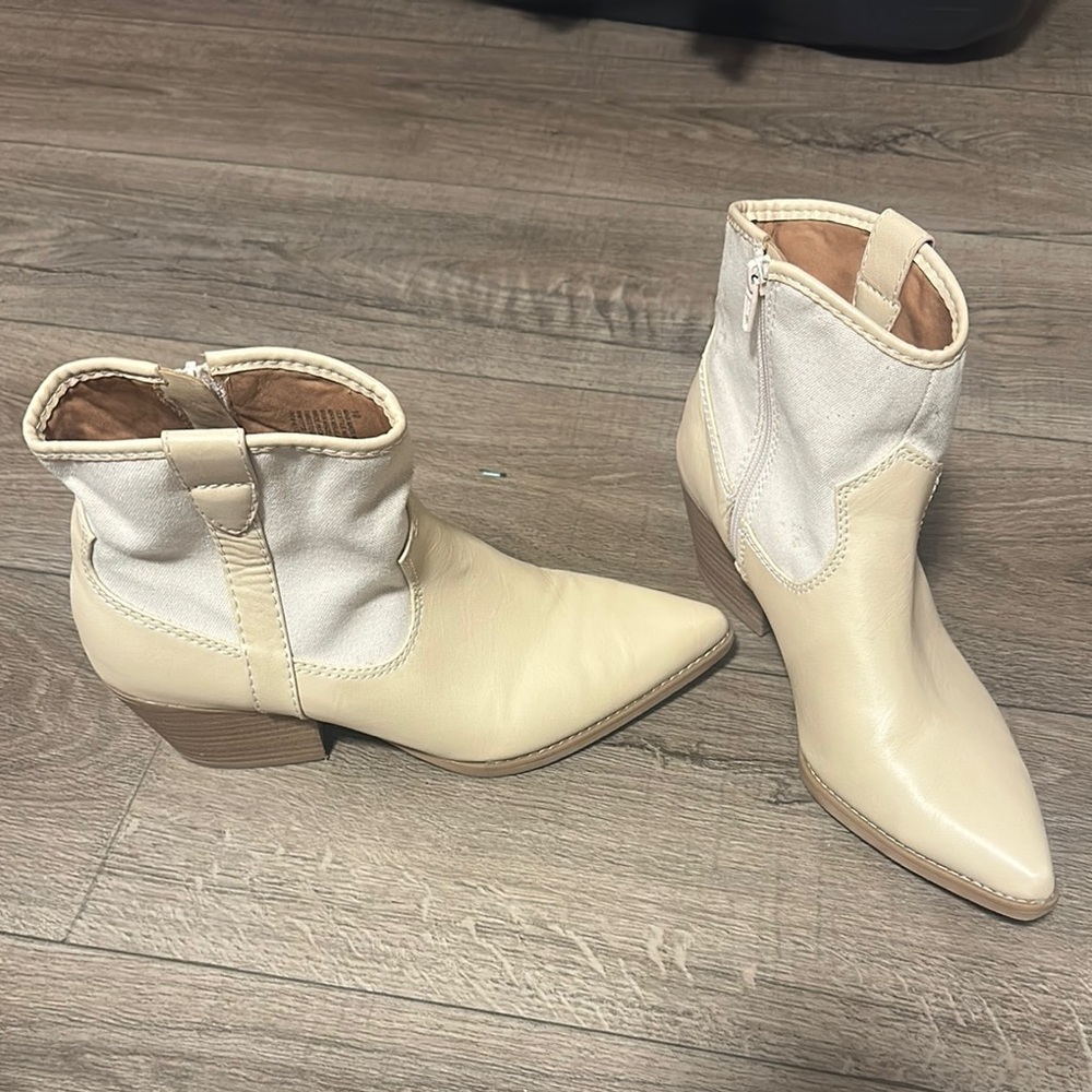 Elegant Cream Ankle Boots
